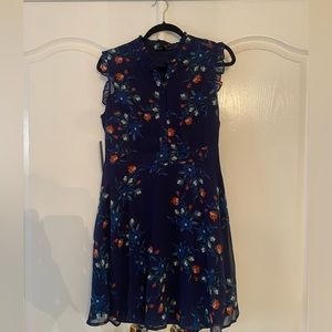 Lulu’s Blue floral button front Mini Dress
